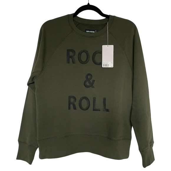 NWT Zadig & Voltaire Green Rock & Roll Sweatshirt XS - Picture 3 of 12